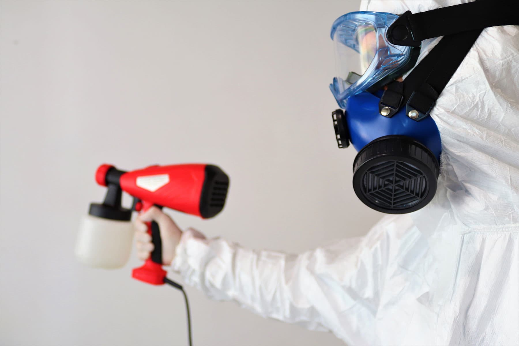 Mold remediation team preparing equipment